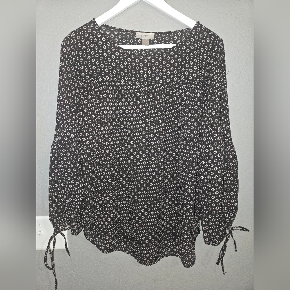 Loft Boho Big Sleeve Blouse Size Small